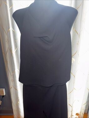 Laundry By Shelli Segal Black Draped Neck Pantsuit